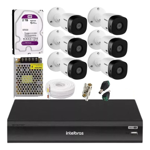 Kit Intelbras 6 Cam Full Hd 1220b Dvr Mhdx 3108 C/2tb Purple