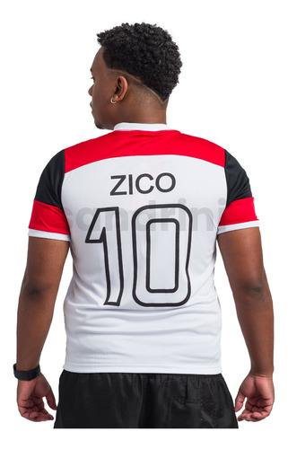 Camiseta Masculina Flamengo Zico Retro Mengão Time Futebol