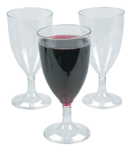 Copas De Vino De Plástico (25 Vasos Desechables) Grane...