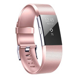 For Fitbit Charge 2 Checkered Metal Watch Band(golden)