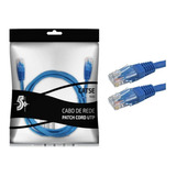 Cabo De Rede Conectores Rj45 Padrão Cat5e 1,0m Azul Ethernet