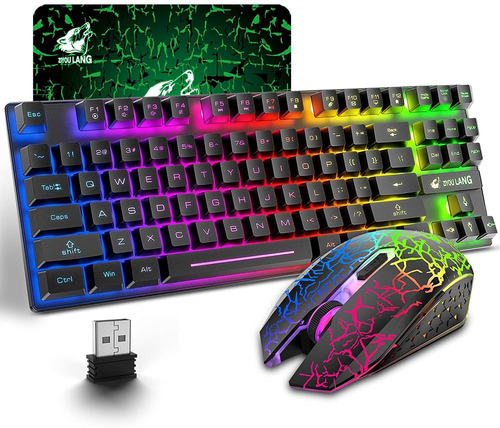 Kit Teclado Mouse Y Mouse Pad Usb Rgb Gamer Ziyou Lang Ne...