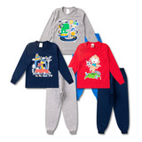 Kit 3 Conjuntos Infantil Menino Roupa Frio Inverno Masculino