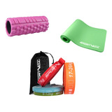 Kit Yoga/pilates - Bandas Elásticas + Yoga Roller + Mat 10mm