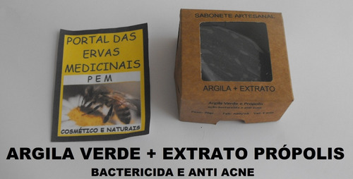 Sabonete  Argila Verde Com Própolis Brinde Argila Verde