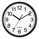 Bernhard Products Reloj De Pared Negro, Grande, Silencioso,