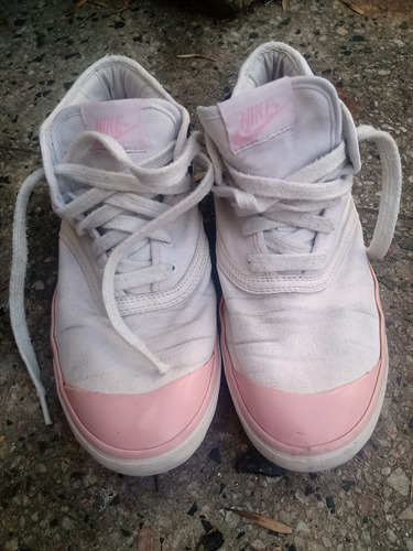 Zapatillas Nike Botitas Blancas Rosa Y Jean T 37