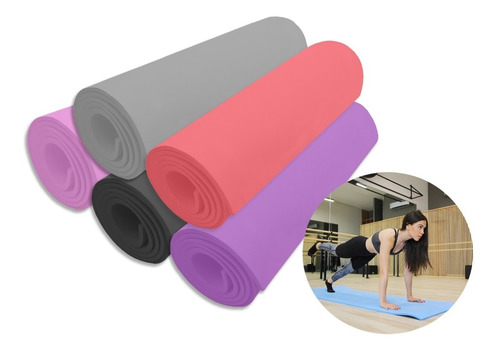 Pack 5 Pzas Tapete Mat Yoga Pilates (150x56 Cm) Espesor 6 Mm