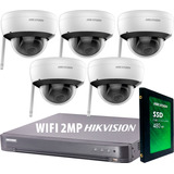 Kit Seguridad Ip Hikvision Dvr 8ch + 5 Camaras Wifi 2mp +1tb