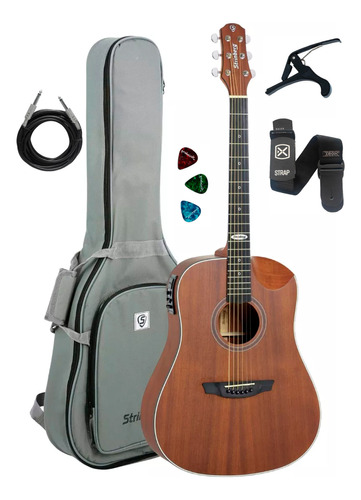 Kit Violão Strinberg Elétrico Sd201hc Half Cutaway Completo