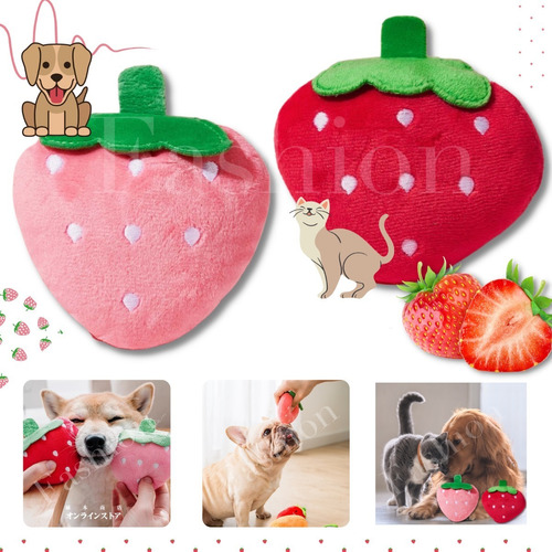 Juguete Para Gatos/perros Frutilla Con Chifle Mascotas