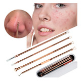 Pinça 4 Agulhas Extrator Removedor Cravo Espinhas Acne Rosto