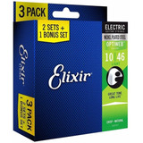 Pack 3 Encordoamentos Elixir Optiweb 010-046 16552 Guitarra