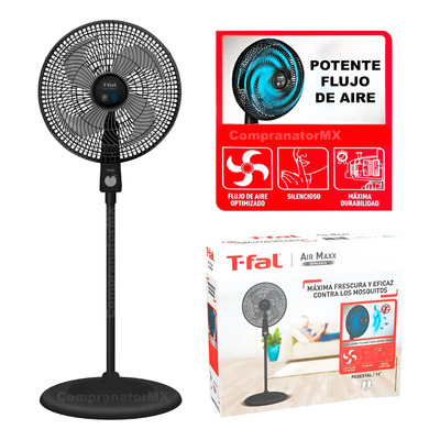 Ventilador Piso Pie Pedestal T-fal 4 Aspa Silencioso Potente | Envío gratis