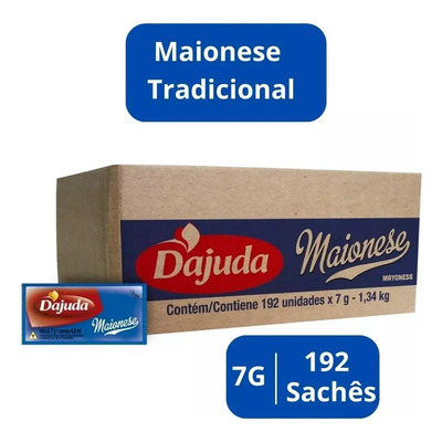 Maionese Sachê Dajuda Caixa Com 192 Un X 7g - Pronta Entrega | Frete grátis