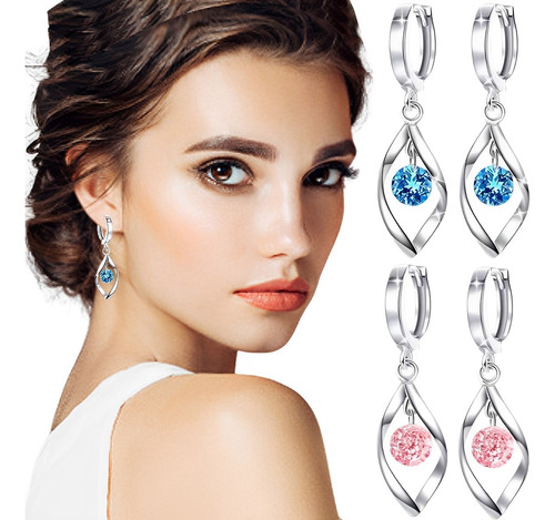 Pendientes De Plata De Ley 925 Joyería De Moda Dama