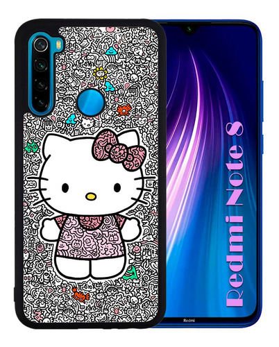 Funda Xiaomi Redmi Note 8 Hello Kitty Garabato Tpu Uso Rudo