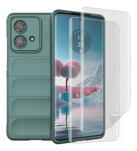 Funda Case Rudo Uso Silicona For Moto Edge 40 & Neo + 2 Mica