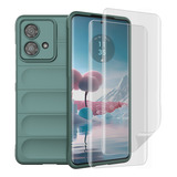 Funda Case Rudo Uso Silicona For Moto Edge 40 & Neo + 2 Mica