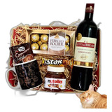 Cesta De Chocolates Vinho Premium Caneca Presente Surpresa