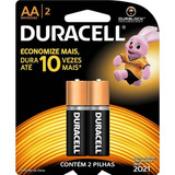 Pilha Alcalina Pequena  Aa2 C/2 Duracell