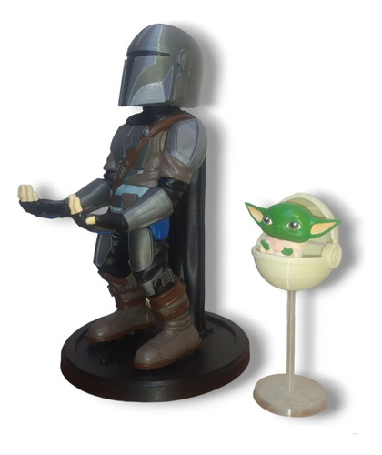 Soporte Mandalorian+grogu Bebé Yoda Joystick Xbox Ps4 Ps5