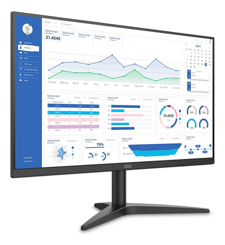 Monitor 27  Led Fhd 75hz Adaptive-sync Hdmi Vga Preto - Aoc