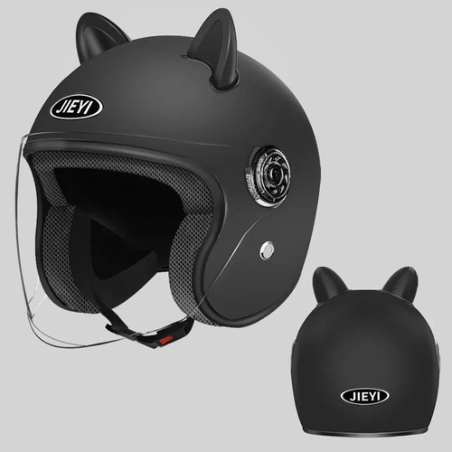 Casco De Motocicleta Con Orejas Gato Para Hombres Y Mujeres