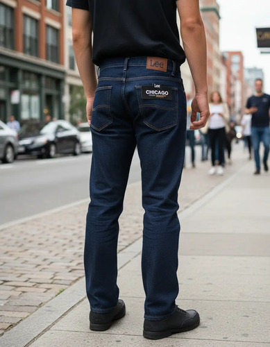 Calça Jeans Lee Chicago Masculina Tradicional Algodão Escura | Frete grátis