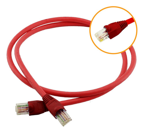 Cabo De Rede 1m Cat6 Furukawa Rj45 Vermelho Gigabit S. Veloz