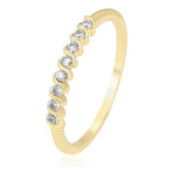 Anillo Churumbela Para Dama Trenzado Swarovski Oro 14k Lam