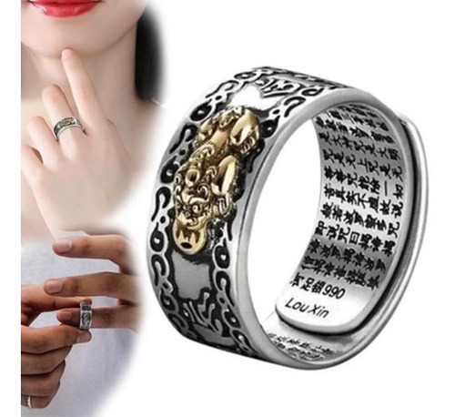 Anillo De Pareja Feng Shui Pixiu Buena Suerte Prosperidad Éx