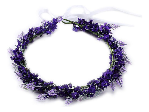 Diadema Con Flores, Estilo Bohemio, Novia, Novia, Lavanda, D