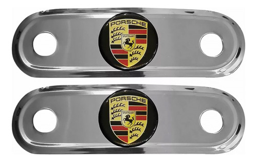 Espelho Maçaneta E Manivela Interna Fusca Inox Logo Porsche