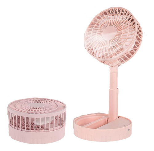 Ventilador De Pie Retráctil Mini Portátil Recargable Usb Cantidad De Aspas 3 Estructura Rosa Aspas Rosa Diámetro 38 Cm Material De Las Aspas Plástico