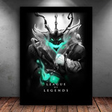 Quadro League Of Legends Thresh Lol C/ Moldura 43x33cm A3