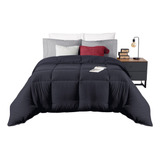 Edredón Duvet Con Relleno Individual Negro Ultra Suave