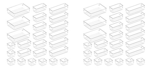 Juego Organizador De Cajones De Plástico Transparente Para E