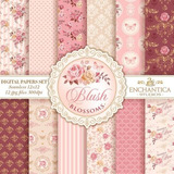 Papeles Scrapbooking - 12 Hojas Vintage Shabby - A3 Impresos