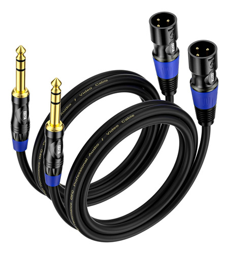 Cable De Micrófono Xlr Macho 1/4 De Pulgada Trs Balanc...