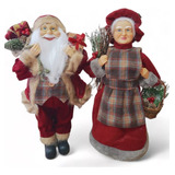 Papai Noel E Mamãe Noel Casal Boneco  - Decoração De Natal