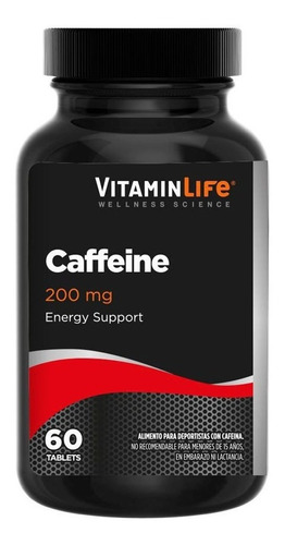 Cafeína (200mg / 60 Tabletas) Vitamin Life