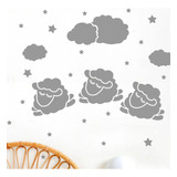 Vinilos Decorativos Infantiles Ovejas Cuna Dormir Cama Nubes