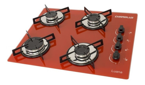 Cooktop 4 Bocas Ultra Chama Bivolt Vermelho Chamalux