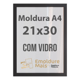 Moldura A4 C/ Vidro 21x30cm Quadro Certificado Diploma Foto