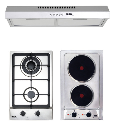 Combo Disa Home Parrilla Gas, Eléctrica Y Campana Acero 60cm