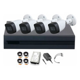 Dahua Kit De 4 Cámaras De Seguridad Metálicas Exterior Kitxvr5104hs4kli3-4ccc3 + Accesorios 5 Mp 3 Tb Microfono Integrado Circuito Cerrado Facil Instalación Busqueda De Humanos Kitxvr5104hs4kli3 Cctv