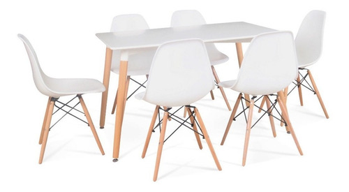 Juego De Comedor Mesa Eames 140 X 80 + 6 Sillas Eames