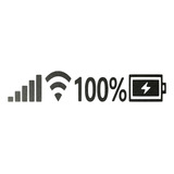 Sticker Reflejante Señal Wifi Bateria Carga 100% Vinil Auto