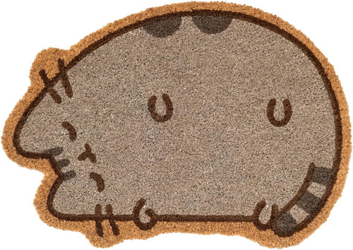 Tapete Tipo Alfombra Para Entrada Gato Pusheen Cat 60x43 Cm Ancho 2 Cm Color Marrón Claro Diseño De La Tela Animal Print Largo 60 Cm